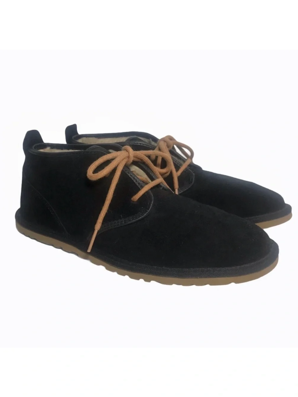UGG Maksim Chukka Boots Black Suede Leather Wool Lined US 9